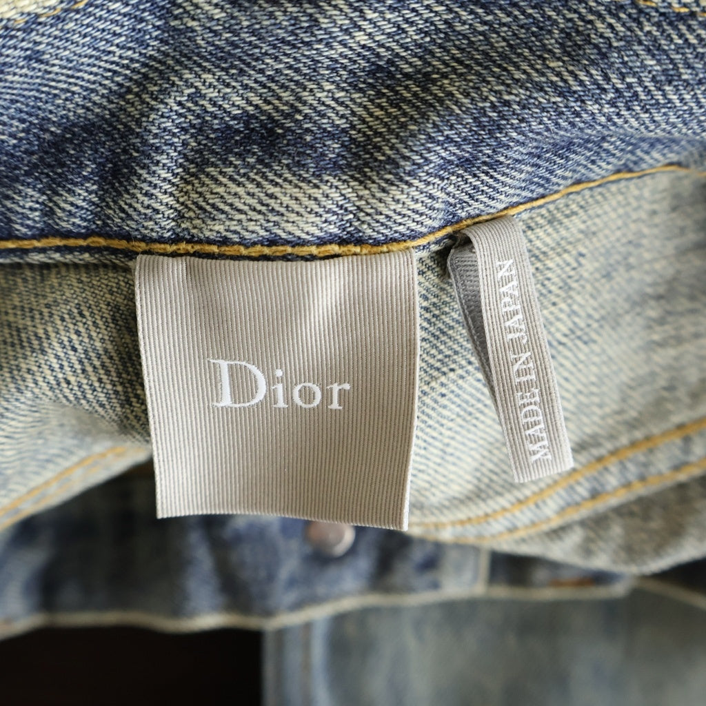 DIOR(ディオール) 26SS REGULAR FIT COTTON TWILL JEANS レギュラーフィット ボタンフライ パッチワークデニムパンツ インディゴ 683D002D3052