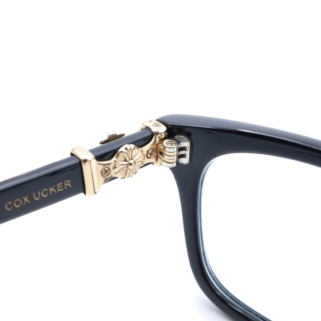 CHROME HEARTS(クロムハーツ) 18KGP COX UCKER CHクロステンプルサングラス メガネ アイウェア ブラック/ゴールド