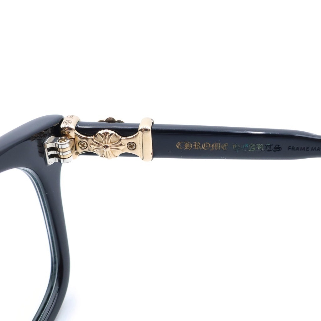 CHROME HEARTS(クロムハーツ) 18KGP COX UCKER CHクロステンプルサングラス メガネ アイウェア ブラック/ゴールド