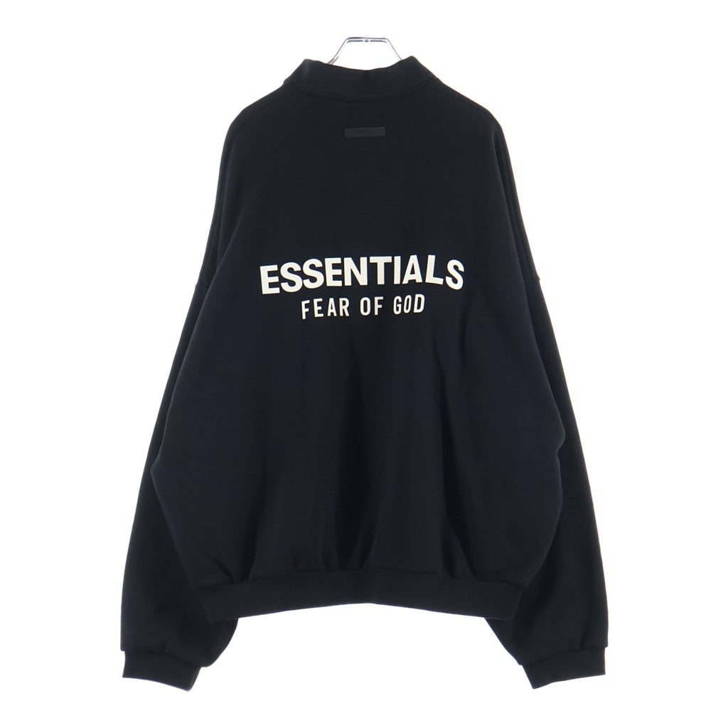 FEAR OF GOD ESSENTIALS(フィアオブゴッド エッセンシャルズ) Polo Sweat Shirts ポロスウェットシャツ ラバーロゴプルオーバースウェットシャツ ブラック