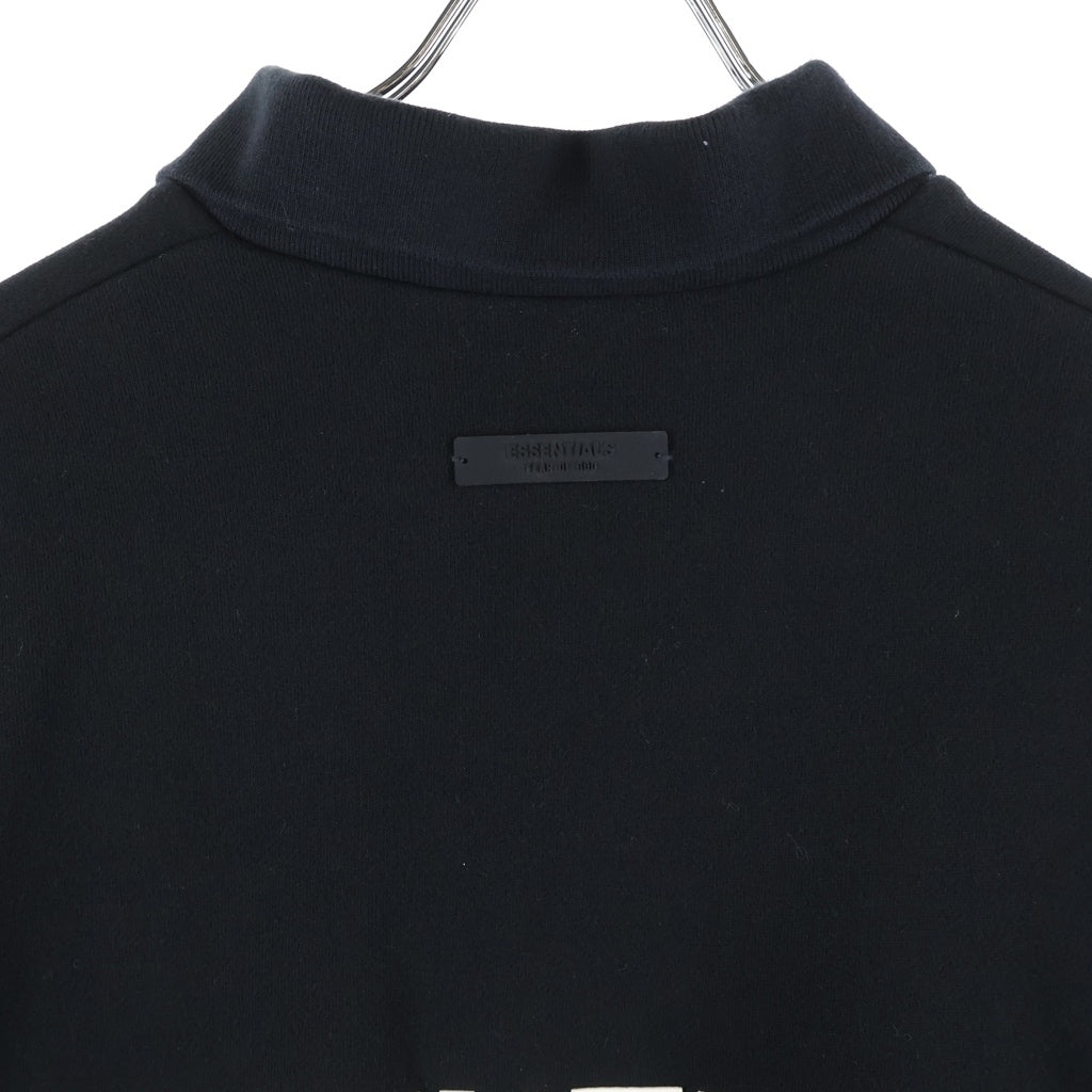 FEAR OF GOD ESSENTIALS(フィアオブゴッド エッセンシャルズ) Polo Sweat Shirts ポロスウェットシャツ ラバーロゴプルオーバースウェットシャツ ブラック