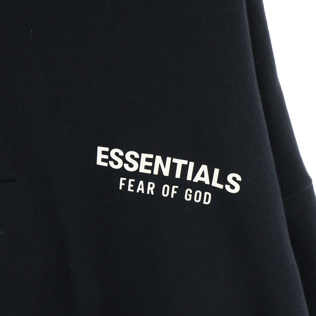 FEAR OF GOD ESSENTIALS(フィアオブゴッド エッセンシャルズ) Polo Sweat Shirts ポロスウェットシャツ ラバーロゴプルオーバースウェットシャツ ブラック