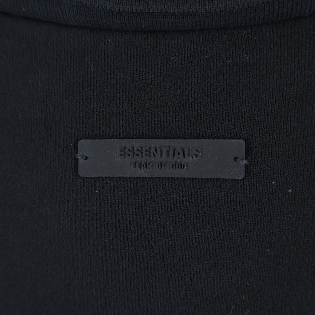 FEAR OF GOD ESSENTIALS(フィアオブゴッド エッセンシャルズ) Polo Sweat Shirts ポロスウェットシャツ ラバーロゴプルオーバースウェットシャツ ブラック