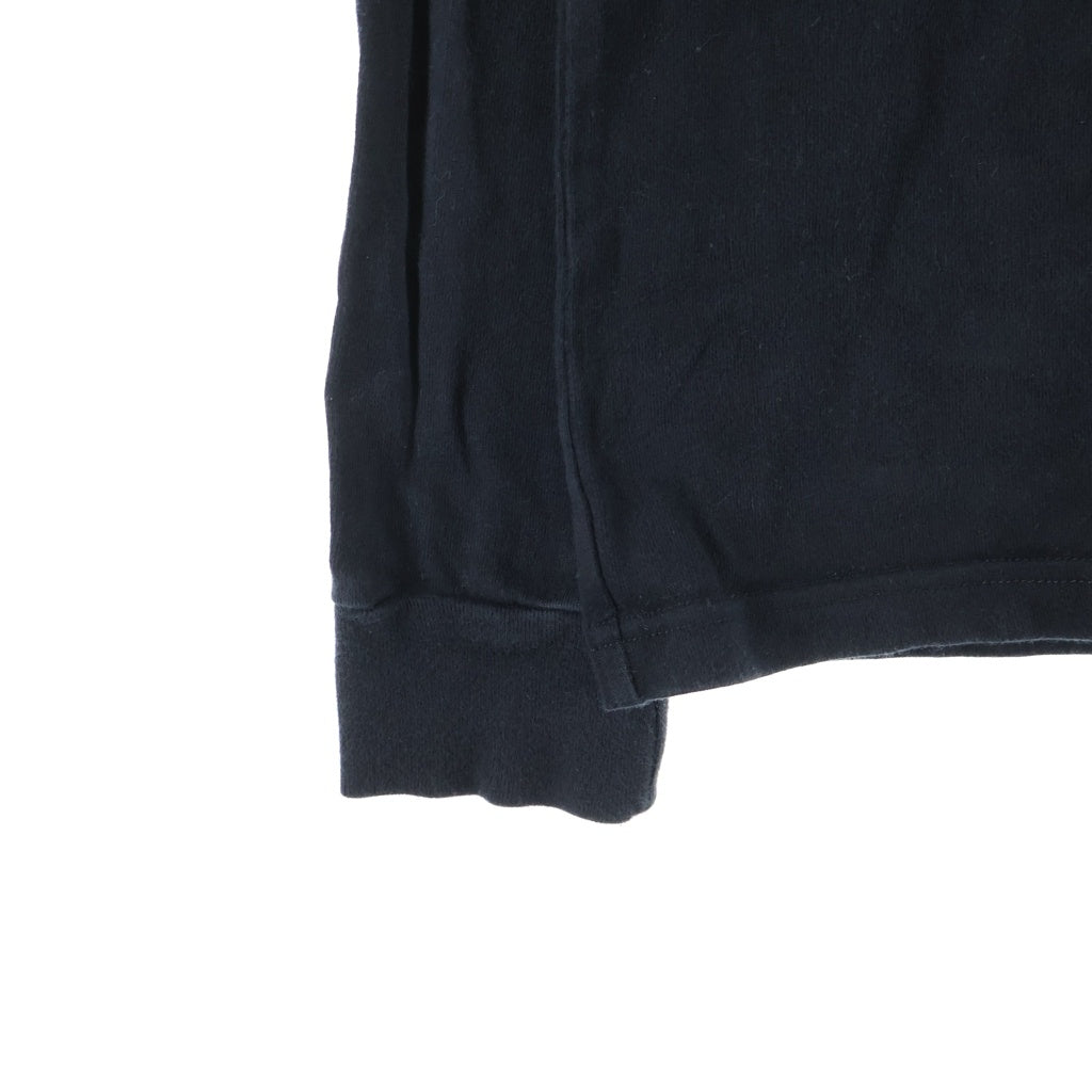 Yohji Yamamoto POUR HOMME(ヨウジヤマモト プールオム) ×New Era LS COTTON TEE YY ×ニューエラロングスリーブコットンティー アームロゴプリントクルーネック長袖Tシャツ ブラック HN-T99-083