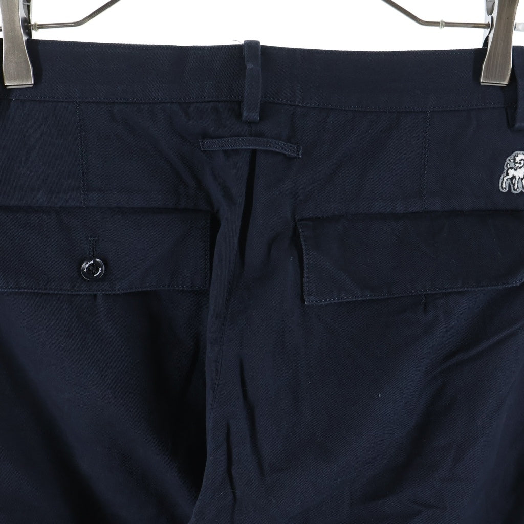 UNDERCOVER(アンダーカバー) 16AW The Shepherd ザ シェパード リネンコットンカルゼテーパードスラックス ロゴパッチクロップドテーパードパンツ ネイビー USQ9501