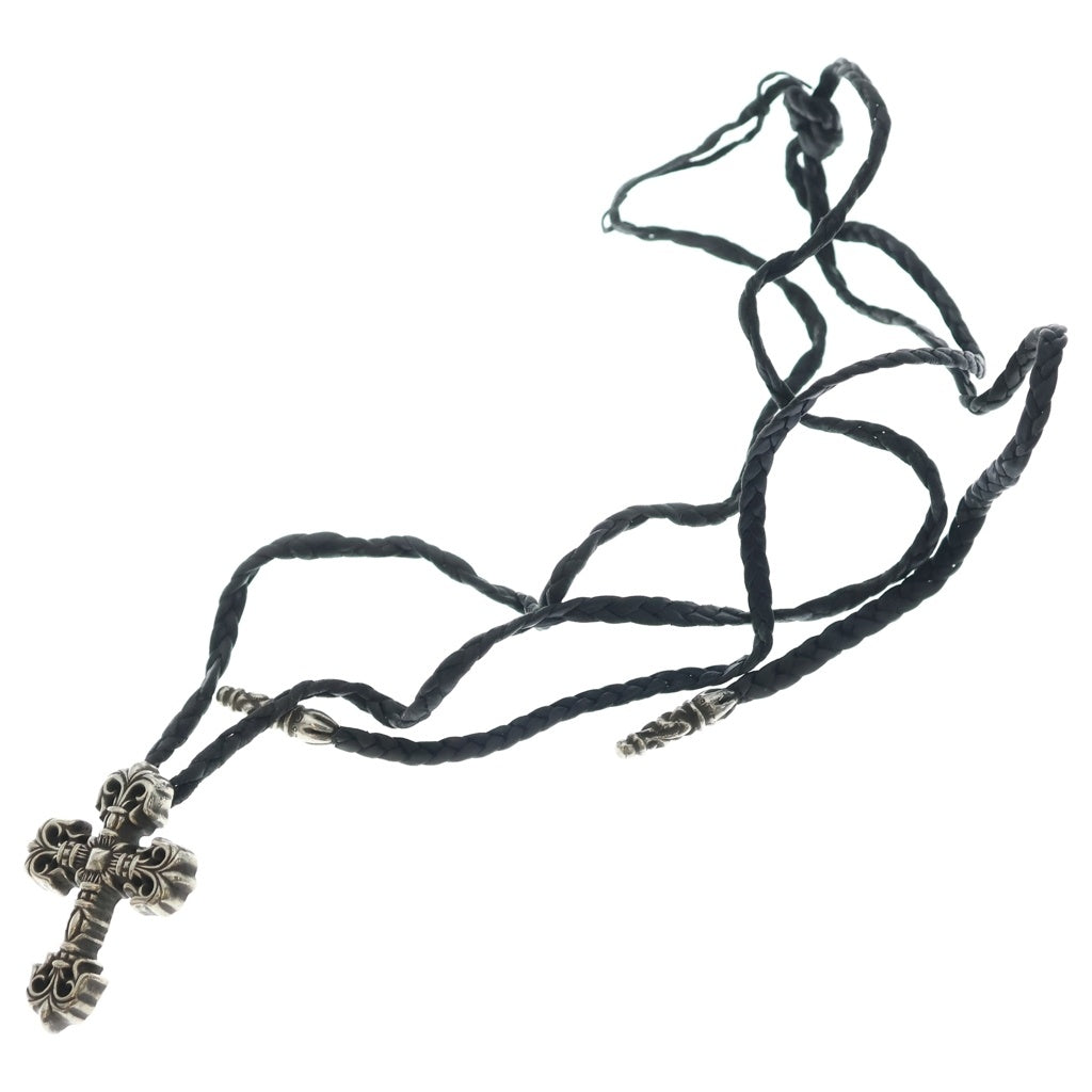 CHROME HEARTS(クロムハーツ) FILIG CROSS-XSM LB フィリグリークロスXS wレザーブレイド ネックレス シルバー