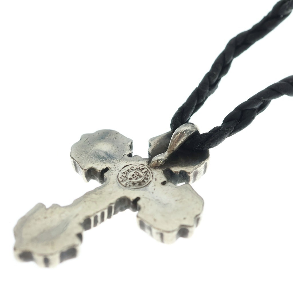 CHROME HEARTS(クロムハーツ) FILIG CROSS-XSM LB フィリグリークロスXS wレザーブレイド ネックレス シルバー