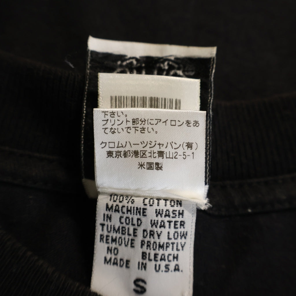 CHROME HEARTS(クロムハーツ) OLD VINE DAGGER BACK BS FLUER S/S TEE ヴァインダガー総柄プリントクルーネック半袖ポケットTシャツ ブラック