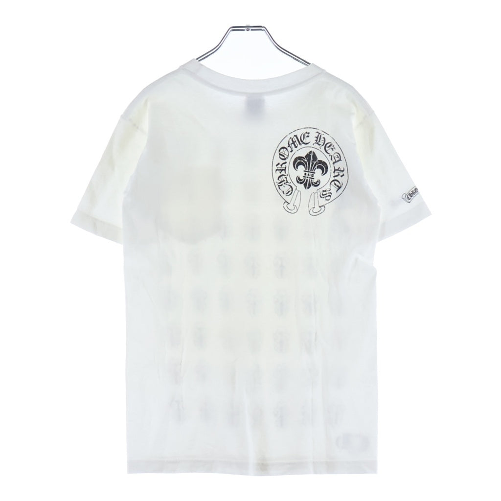 CHROME HEARTS(クロムハーツ) OLD VINE DAGGER BACK BS FLUER S/S TEE ヴァインダガー総柄プリントクルーネック半袖ポケットTシャツ ホワイト