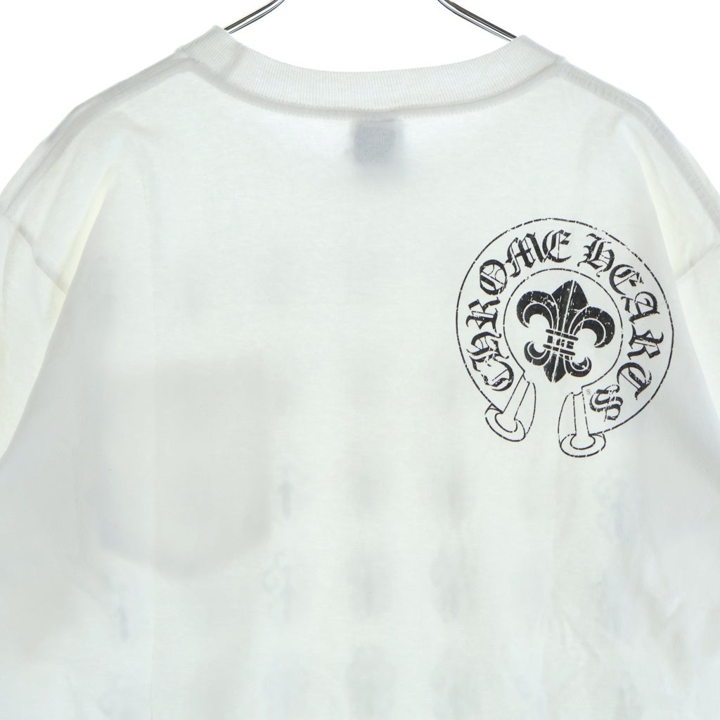 CHROME HEARTS(クロムハーツ) OLD VINE DAGGER BACK BS FLUER S/S TEE ヴァインダガー総柄プリントクルーネック半袖ポケットTシャツ ホワイト