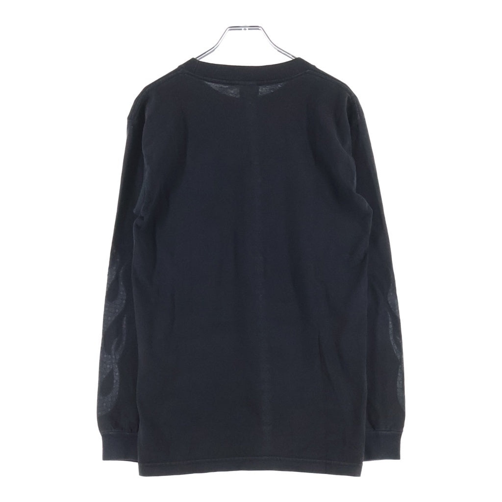 CHROME HEARTS(クロムハーツ) CH PLS FLAME L/S CHプラスフレーム ファイヤープリント 長袖Tシャツ ブラック