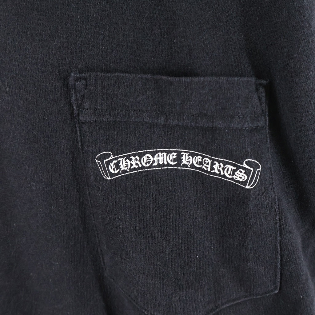 CHROME HEARTS(クロムハーツ) CH PLS FLAME L/S CHプラスフレーム ファイヤープリント 長袖Tシャツ ブラック