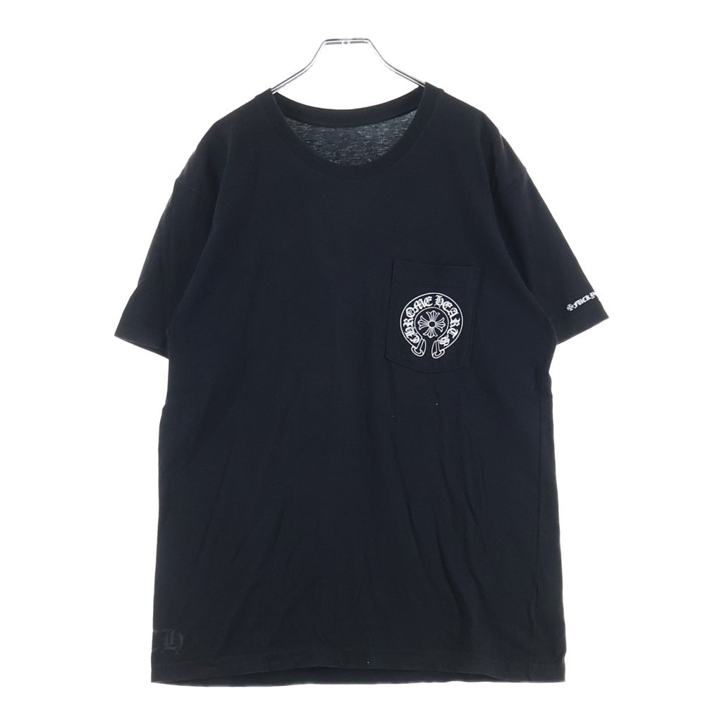 CHROME HEARTS(クロムハーツ) HORSESHOE S/S TEE ホースシュープリント ポケット半袖Tシャツ カットソー ブラック