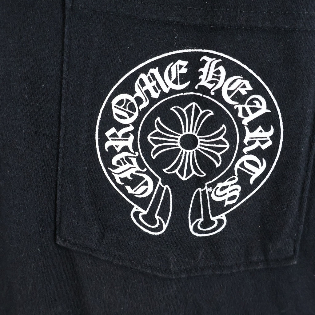 CHROME HEARTS(クロムハーツ) HORSESHOE S/S TEE ホースシュープリント ポケット半袖Tシャツ カットソー ブラック