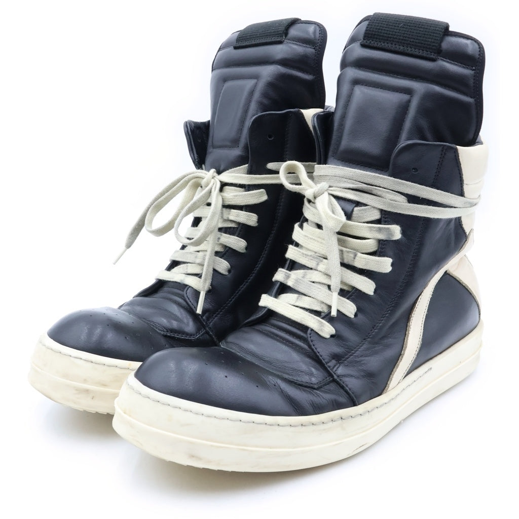 Rick Owens(リックオウエンス) Geobasket Sneaker ジオバスケットレザーハイカットスニーカー ブラック/ホワイト 76703