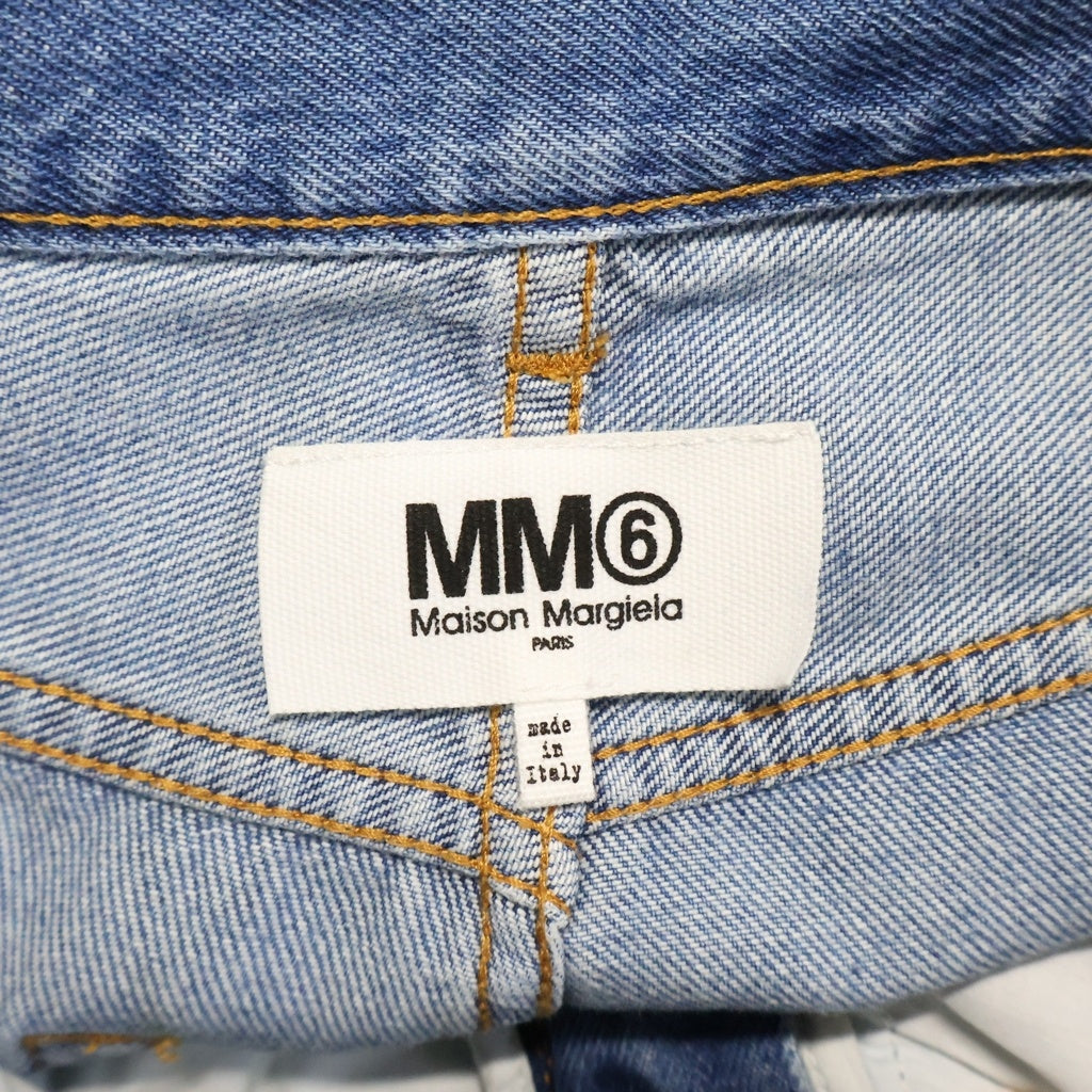 MM6 Maison Margiela(エムエムシックスメゾンマルジェラ) Chain Print Denim Pants チェーンプリントデニムパンツ レディース ジップフライデニムジーンズ インディゴ S52LA0132