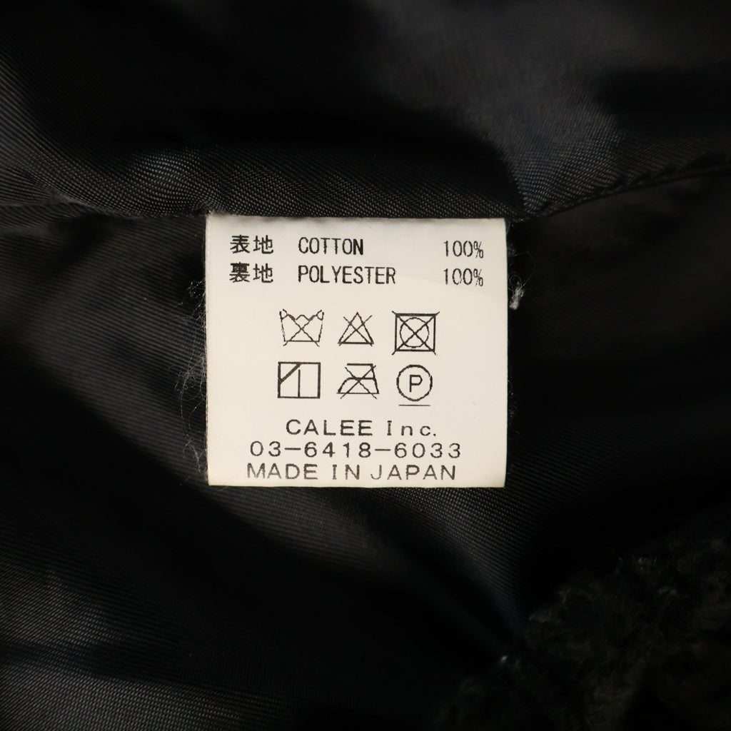 CALEE(キャリー) 23AW Jumbo Corduroy Zip Shirt Jacket ジャンボコーデュロイジップシャツジャケット ジップアップシャツジャケット ブラック