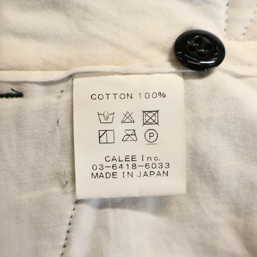 CALEE(キャリー) 23AW Jumbo Corduroy Trousers ジャンボコーデュロイトラウザーズ ジップフライコーデュロイサイドベルトパンツ ブラック