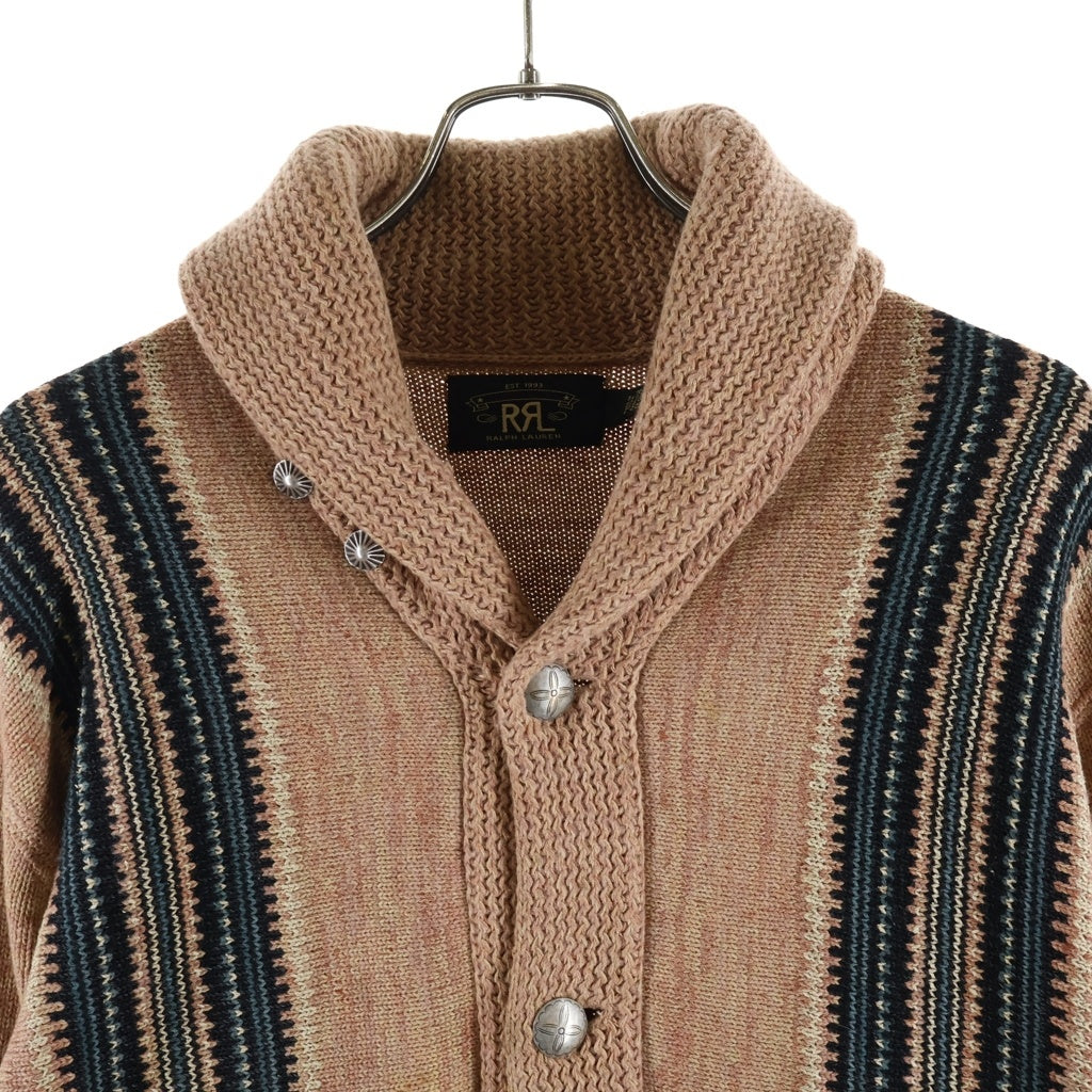 RRL(ダブルアールエル) Roadrunner Cardigan ロードランナーカーディガン ジャコード編みショールカラーカーディガン ピンク MNRRSWE16820097
