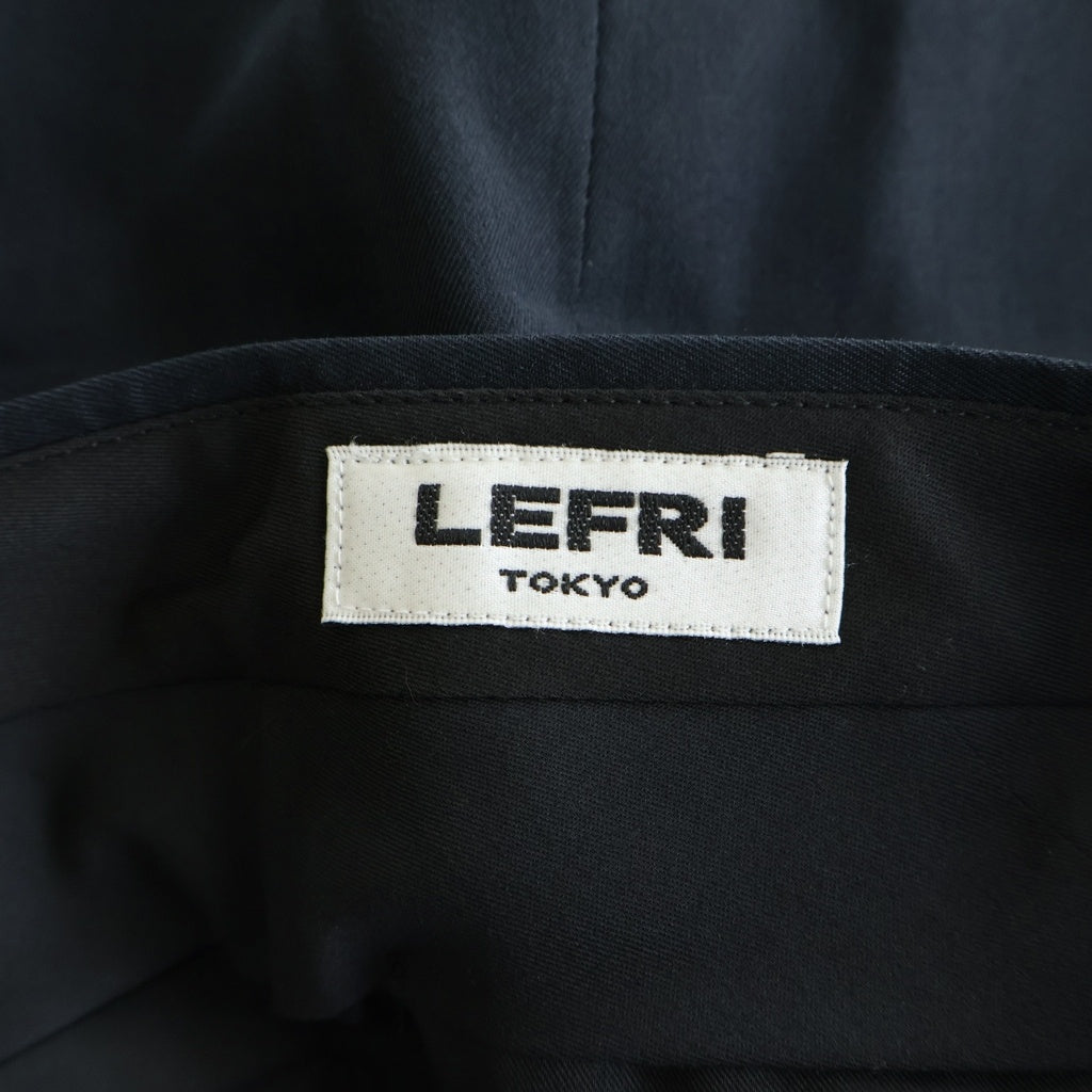NO BRAND(ノーブランド) LEFRI SIDNEY TROUSER IN ORGANIC COTTON レフリー オーガニックコットン シドニートラウザーズ スラックス ブラック 224P7000