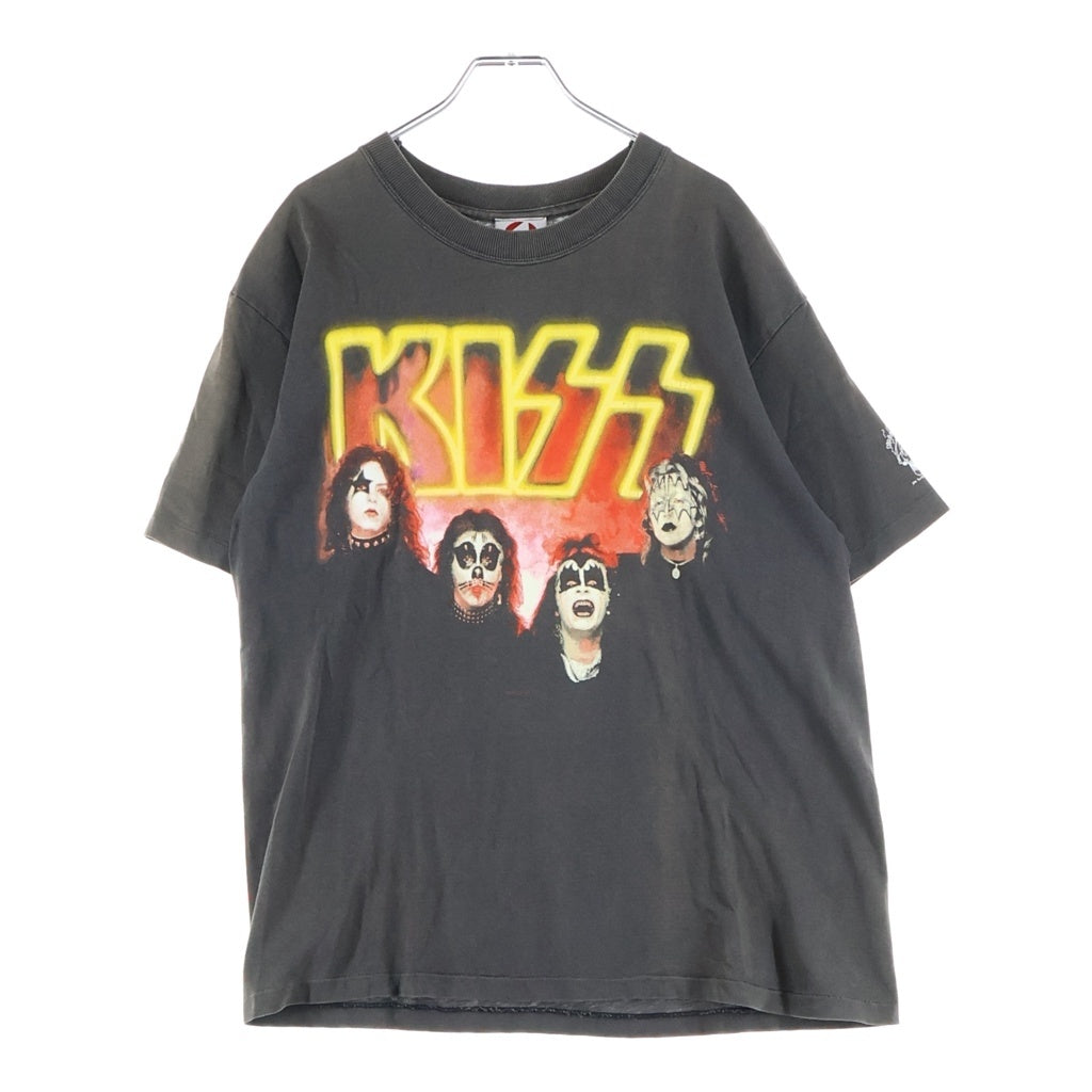 VINTAGE(ヴィンテージ) 90S VINTAGE KISS NO SUBSTITUTES TEE ヴィンテージ キス グラフィックプリント クルーネック半袖Tシャツ カットソー ブラック
