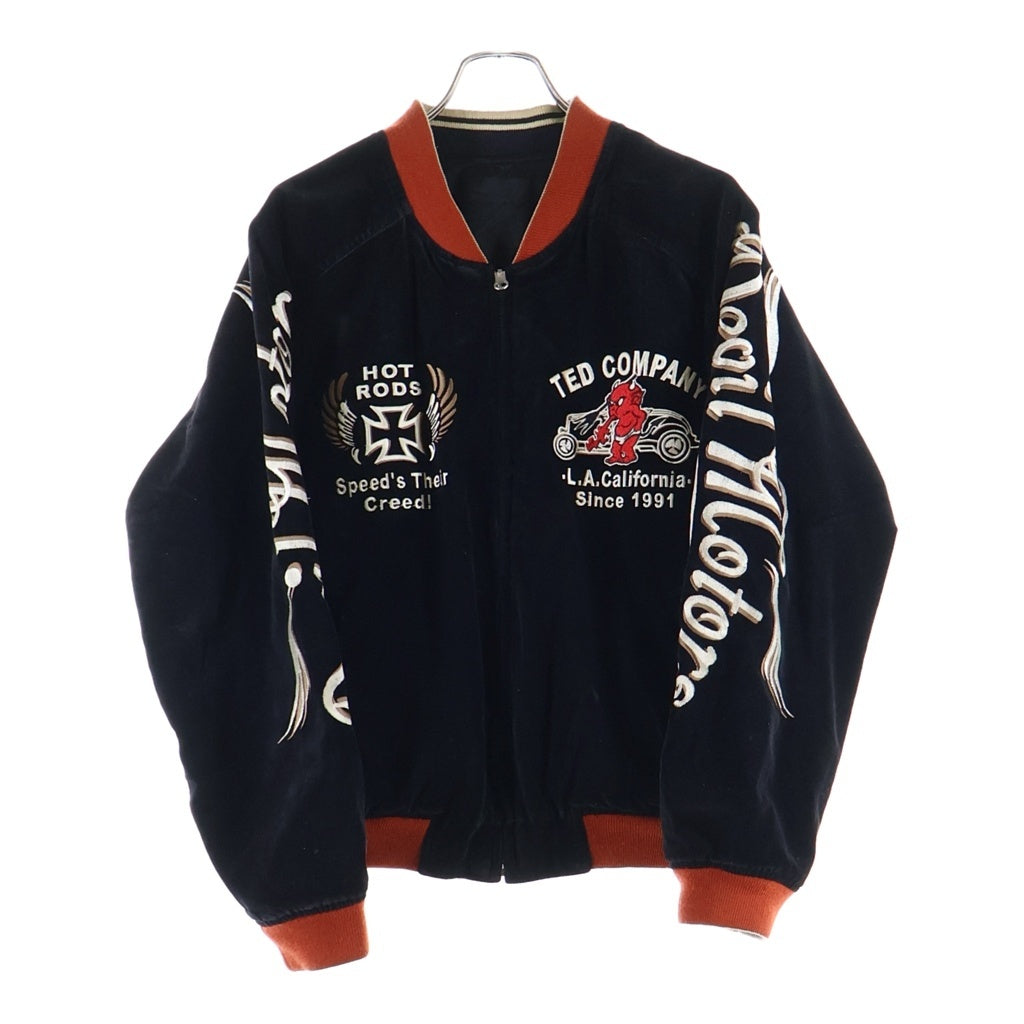 TEDMAN TED COMPANY(テッドマン テッドカンパニー) ベロア デビルロゴエンブロイダリー リバーシブルスーベニアジャケット スカジャン ブラック 2067262