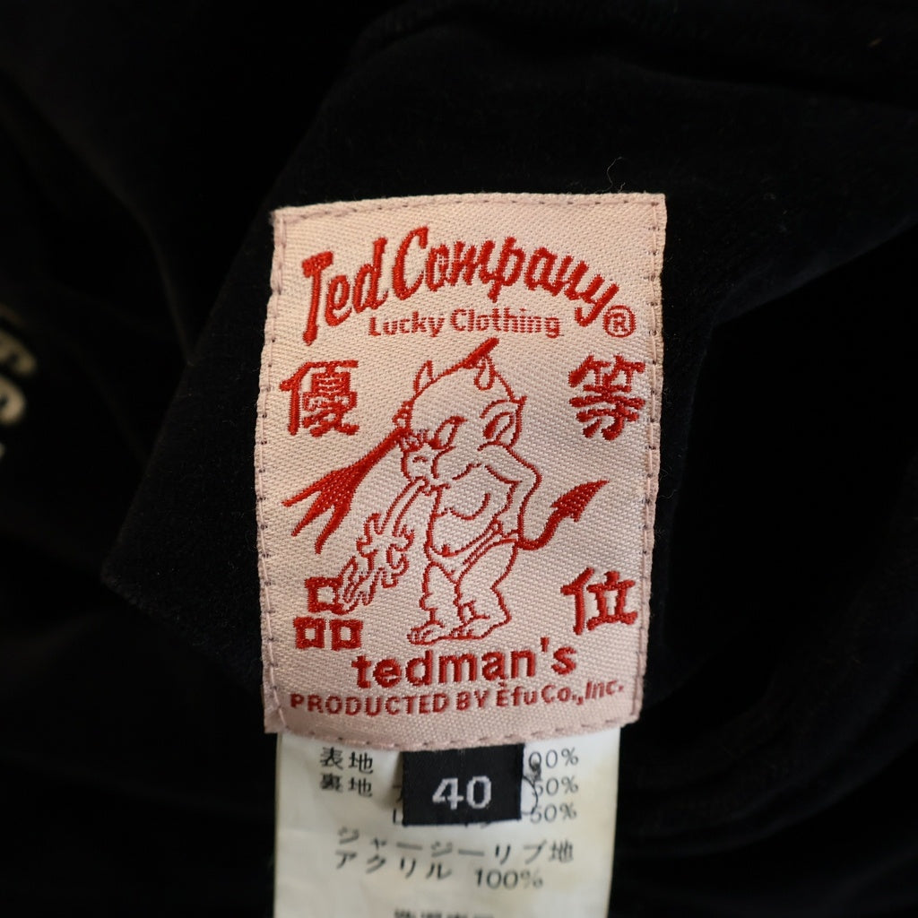 TEDMAN TED COMPANY(テッドマン テッドカンパニー) ベロア デビルロゴエンブロイダリー リバーシブルスーベニアジャケット スカジャン ブラック 2067262