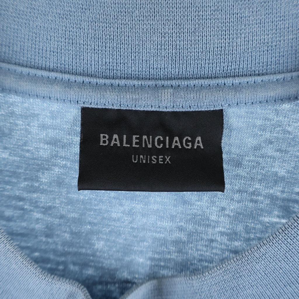 BALENCIAGA(バレンシアガ) 25SS Medium Fit Tee ミディアムフィットTシャツ テープロゴ クルーネック半袖Tシャツ 764235 TSVG2 ライトブルー