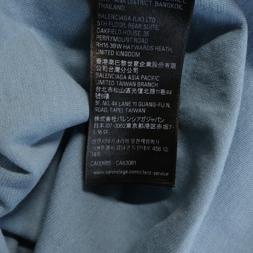 BALENCIAGA(バレンシアガ) 25SS Medium Fit Tee ミディアムフィットTシャツ テープロゴ クルーネック半袖Tシャツ 764235 TSVG2 ライトブルー