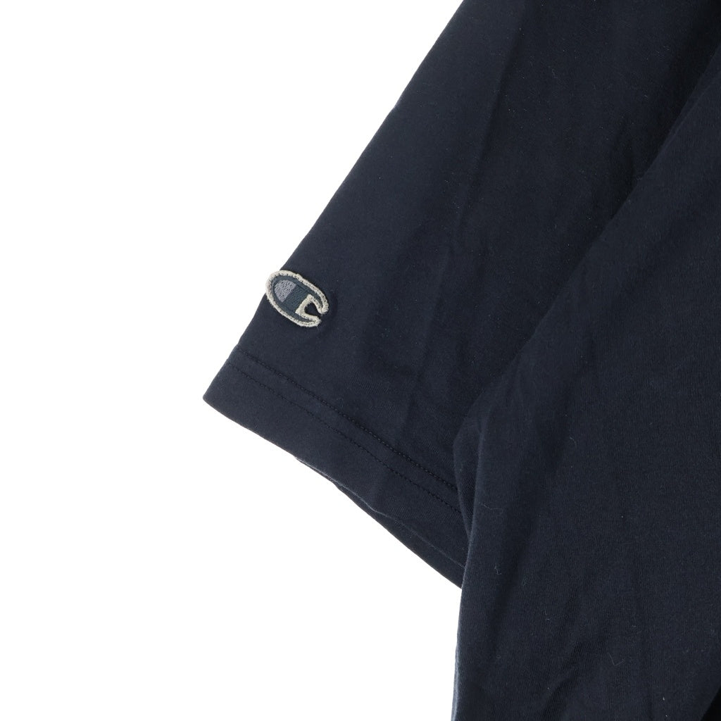 Rick Owens(リックオウエンス) 23AW ×Champion Logo Embroidered Tommy T-Shirt ロゴエンブロイデッドトミーTシャツ ロゴ刺繍クルーネックオーバーサイズ半袖Tシャツ CM02C9229-CHJEG ブラック