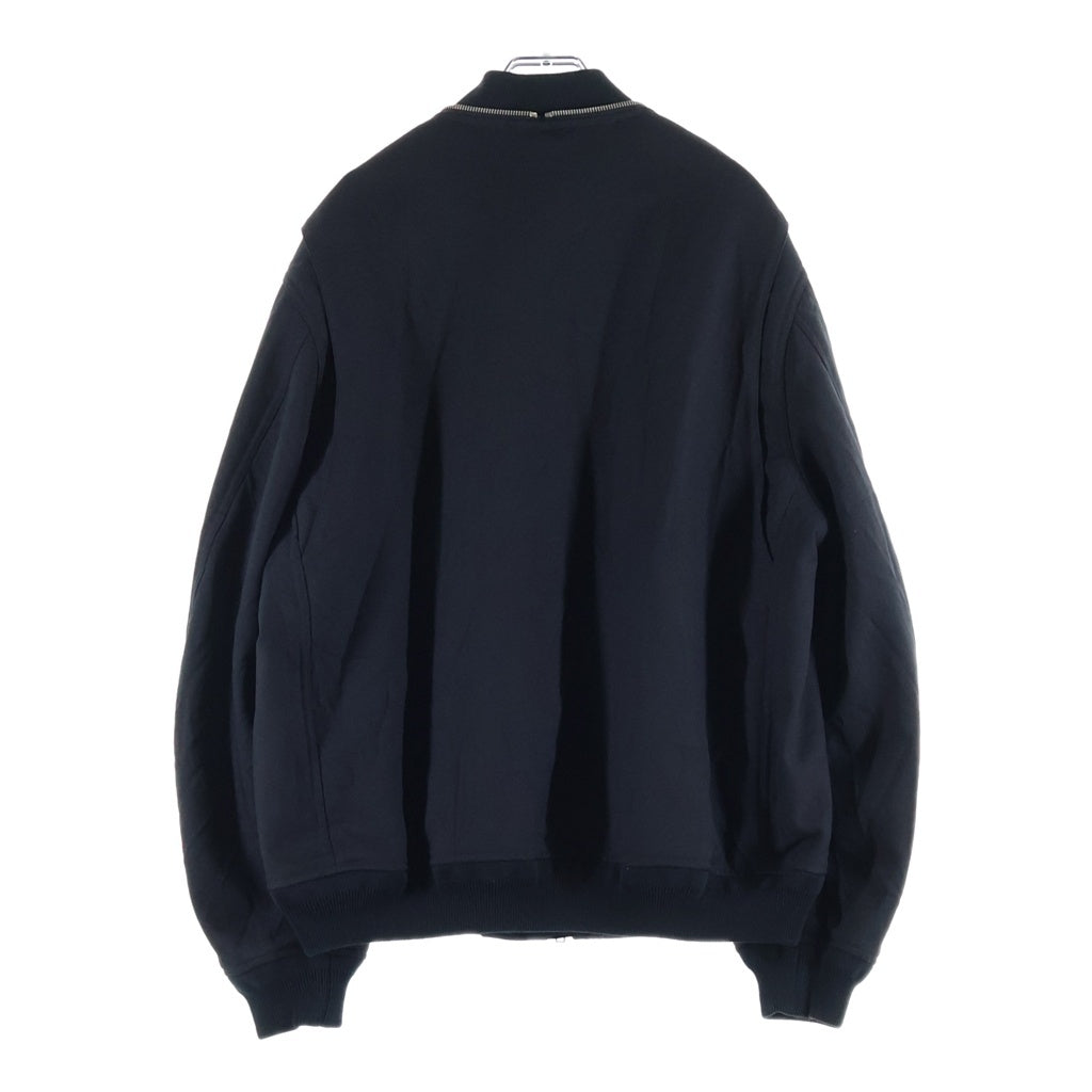JIL SANDER(ジルサンダー) 21AW RIBBED-TRIM ZIP-DETAIL BOMBER JACKET リブドトリム ジップディテール ボンバージャケット ブラック JSMT420501MT44270012
