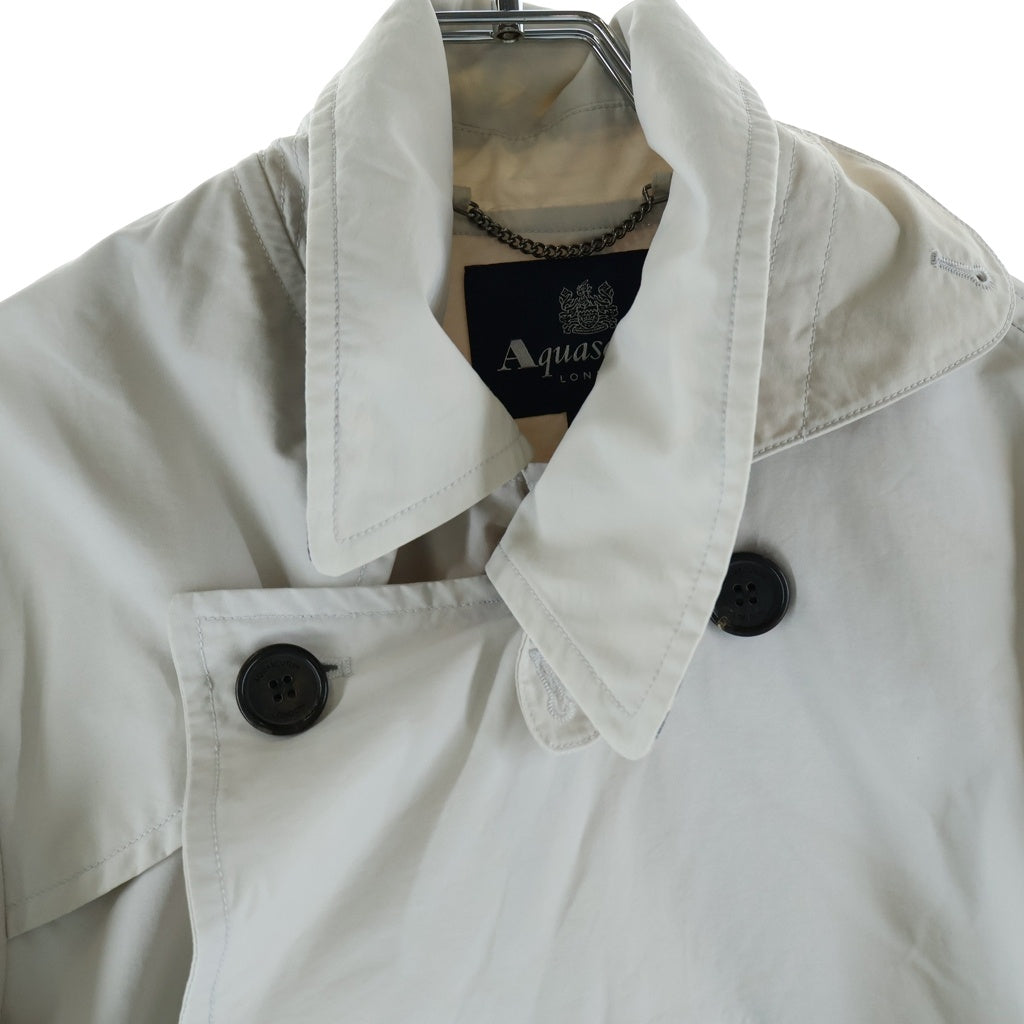 Aquascutum(アクアスキュータム) ダブルブレスト ショートトレンチコート ホワイト BL737T-LRCM