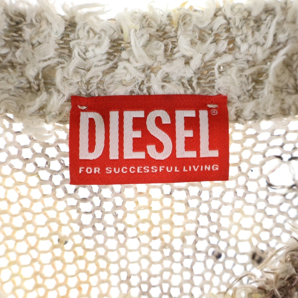 DIESEL(ディーゼル) K-LINNUS ラインストーン 総柄 カーディガン ブラウン A23161
