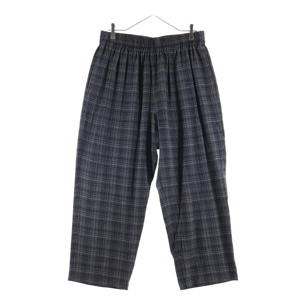 Graphpaper(グラフペーパー) 26AW Extra Fine Wool Lawn Sleeping Easy Pants ウール チェック柄 イージーパンツ ブラック GM263-04332