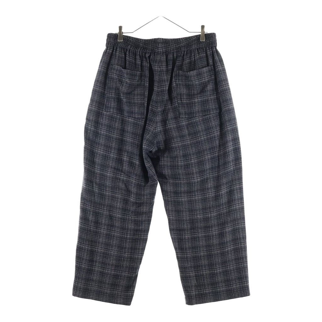Graphpaper(グラフペーパー) 26AW Extra Fine Wool Lawn Sleeping Easy Pants ウール チェック柄 イージーパンツ ブラック GM263-04332