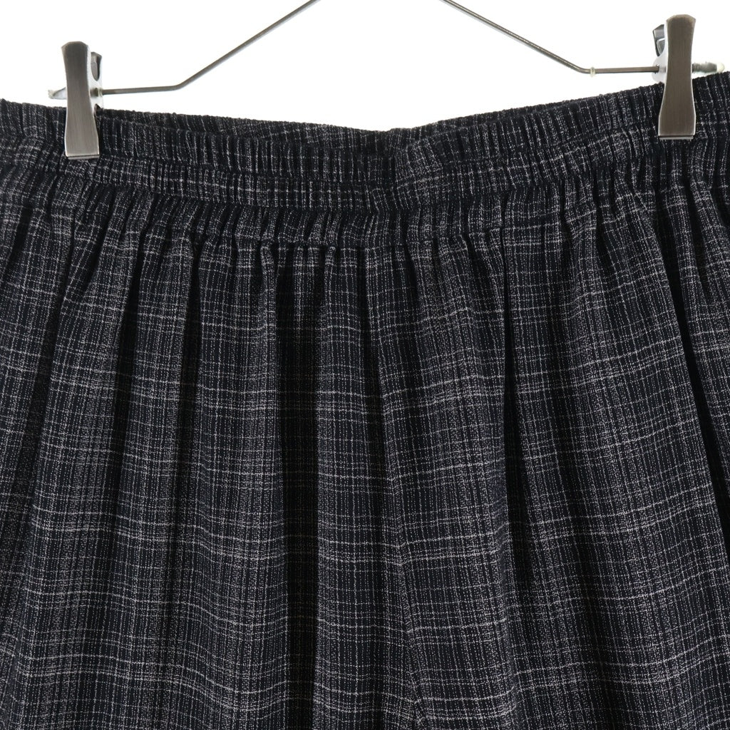 Graphpaper(グラフペーパー) 26AW Extra Fine Wool Lawn Sleeping Easy Pants ウール チェック柄 イージーパンツ ブラック GM263-04332