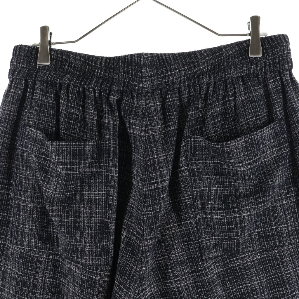 Graphpaper(グラフペーパー) 26AW Extra Fine Wool Lawn Sleeping Easy Pants ウール チェック柄 イージーパンツ ブラック GM263-04332
