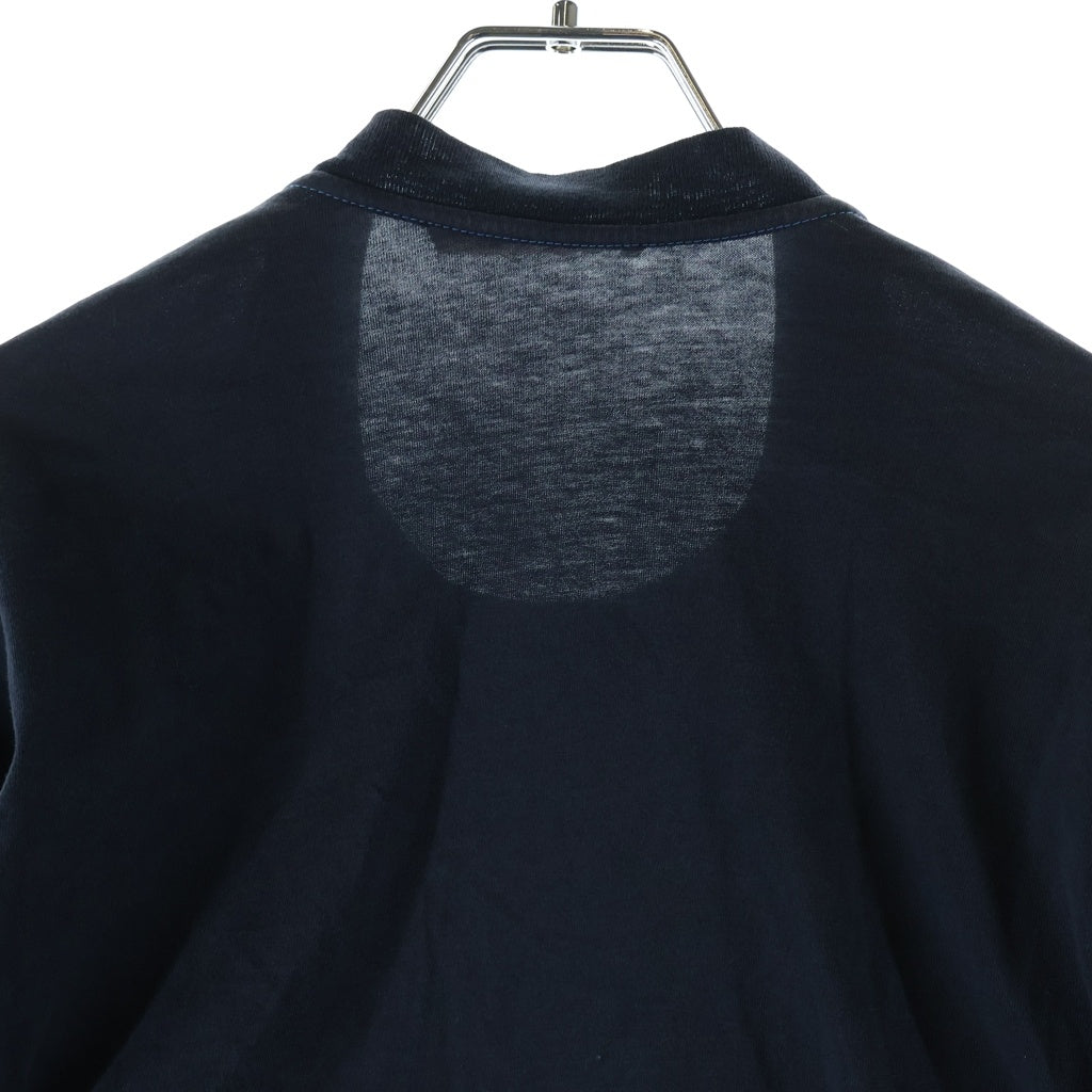 MARNI(マルニ) コットン ナイロン切替デザイン 無地 クルーネック長袖Tシャツ カットソー ネイビー W17THJEZ26DQOTCQ81-00B99