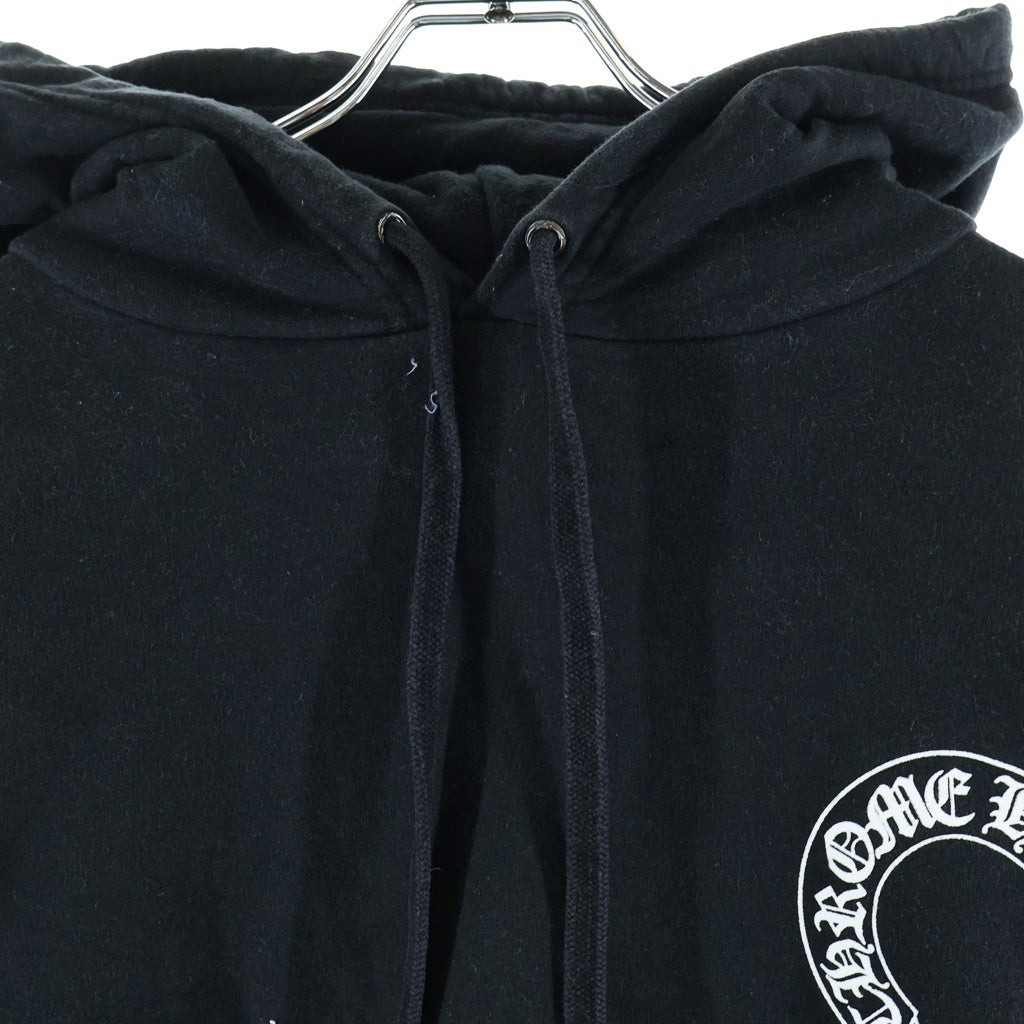 CHROME HEARTS(クロムハーツ) SWTSHRT PLVR 袖フローラル バックホースシュープリント スウェット プルオーバーパーカー ブラック