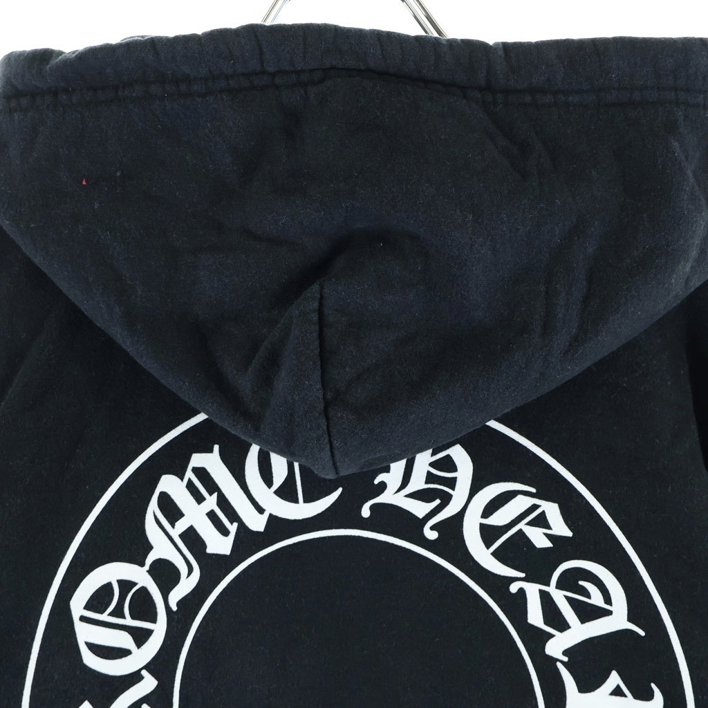 CHROME HEARTS(クロムハーツ) SWTSHRT PLVR 袖フローラル バックホースシュープリント スウェット プルオーバーパーカー ブラック