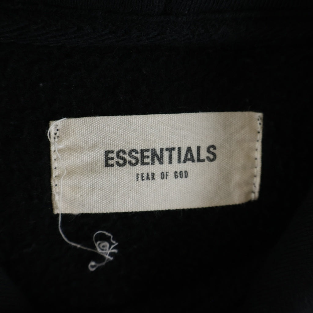 FEAR OF GOD ESSENTIALS(フィアオブゴッド エッセンシャルズ) BACK PRINT PULL OVER HOODIE バックプリントプルオーバーフーディー スウェットパーカー ブラック