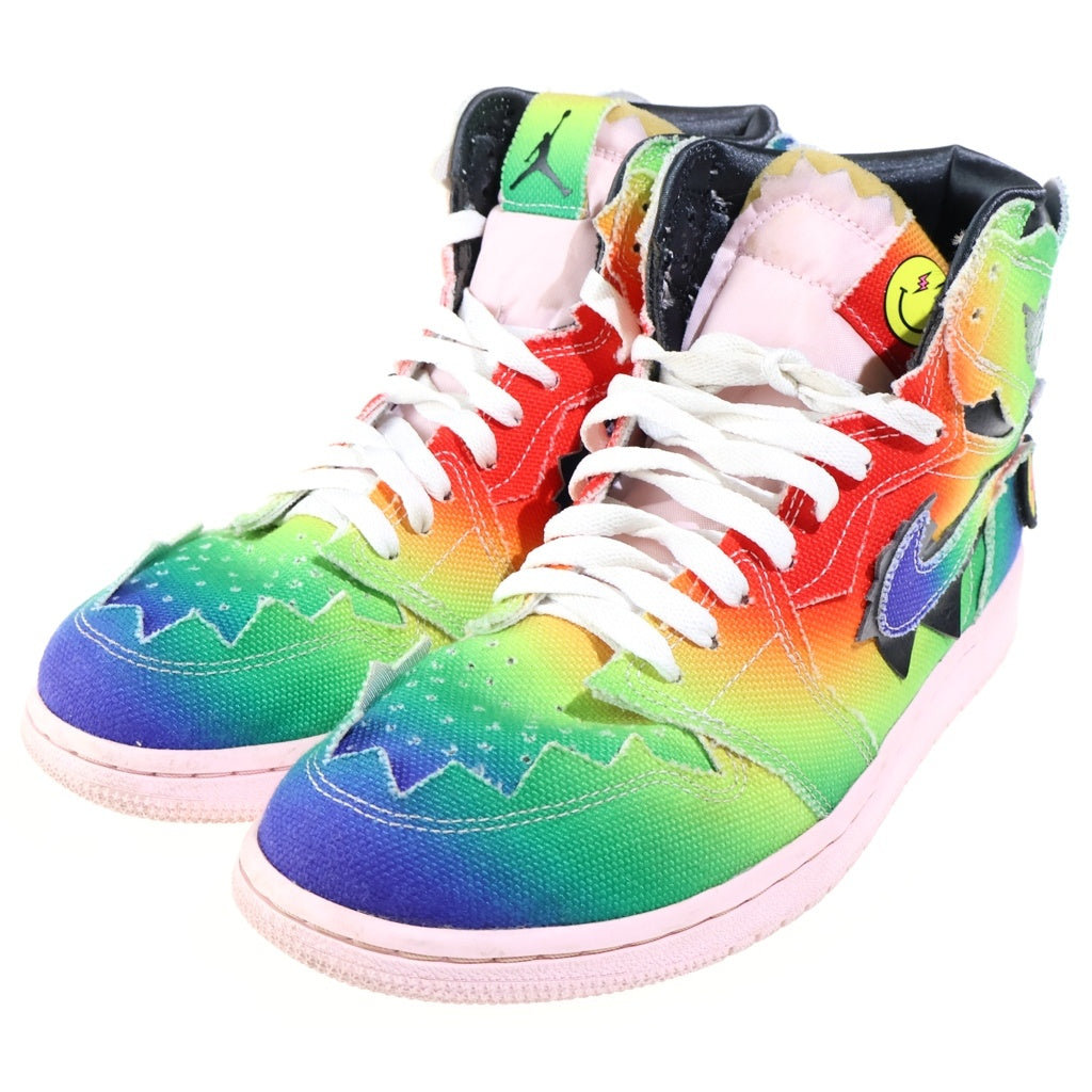NIKE(ナイキ) BALVIN AIR JORDAN1 HIGH OG RAINBOW Jバルヴィン エアジョーダン1 ハイ レインボー キャンバスハイカットスニーカー マルチ US9/27cm DC3481-900