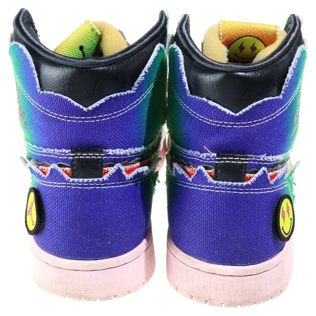 NIKE(ナイキ) BALVIN AIR JORDAN1 HIGH OG RAINBOW Jバルヴィン エアジョーダン1 ハイ レインボー キャンバスハイカットスニーカー マルチ US9/27cm DC3481-900