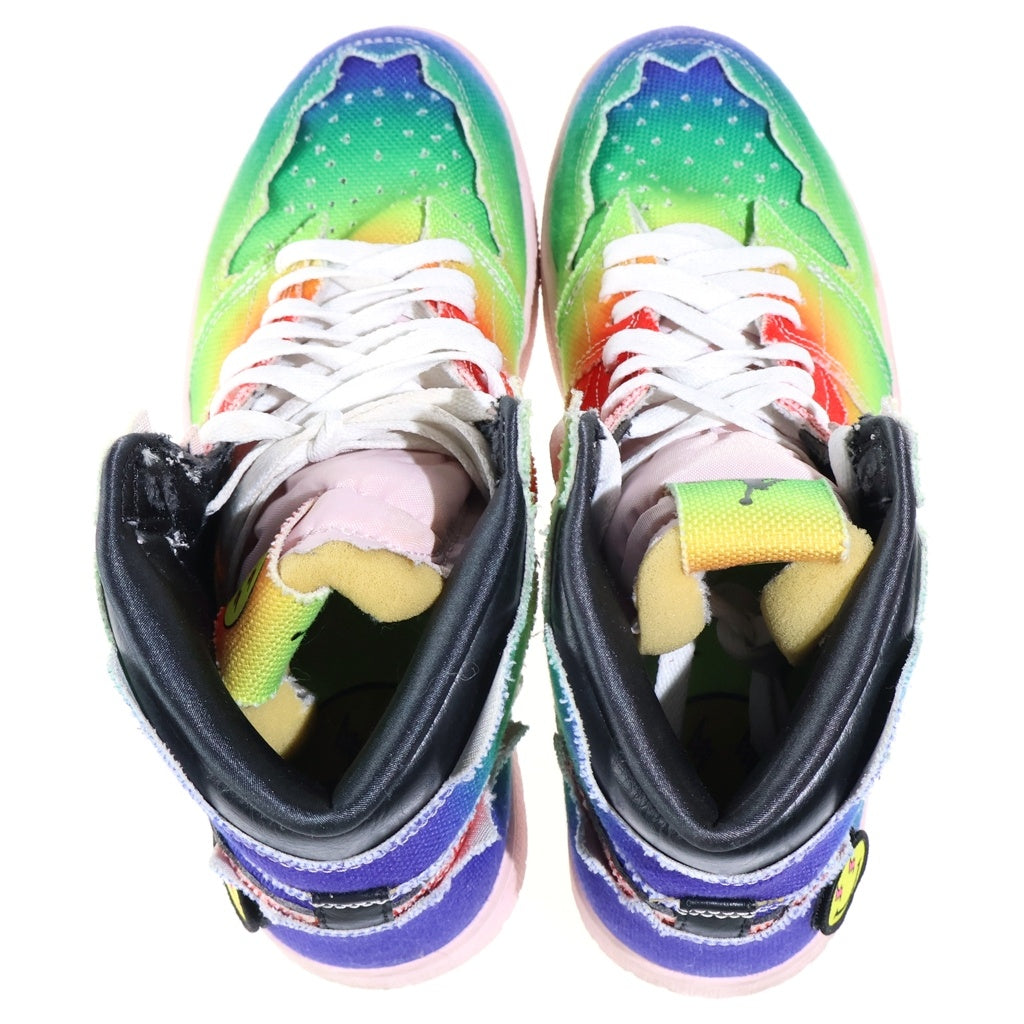 NIKE(ナイキ) BALVIN AIR JORDAN1 HIGH OG RAINBOW Jバルヴィン エアジョーダン1 ハイ レインボー キャンバスハイカットスニーカー マルチ US9/27cm DC3481-900