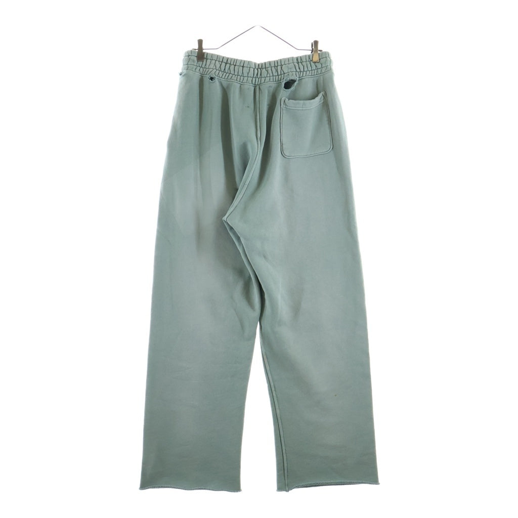 Paly Hollywood(パリーハリウッド) Alta Cienega Sweat Pants アルタシェネガスウェットパンツ ラインストーンロゴプリントダメージ加工スウェットロングパンツ ライトグリーン