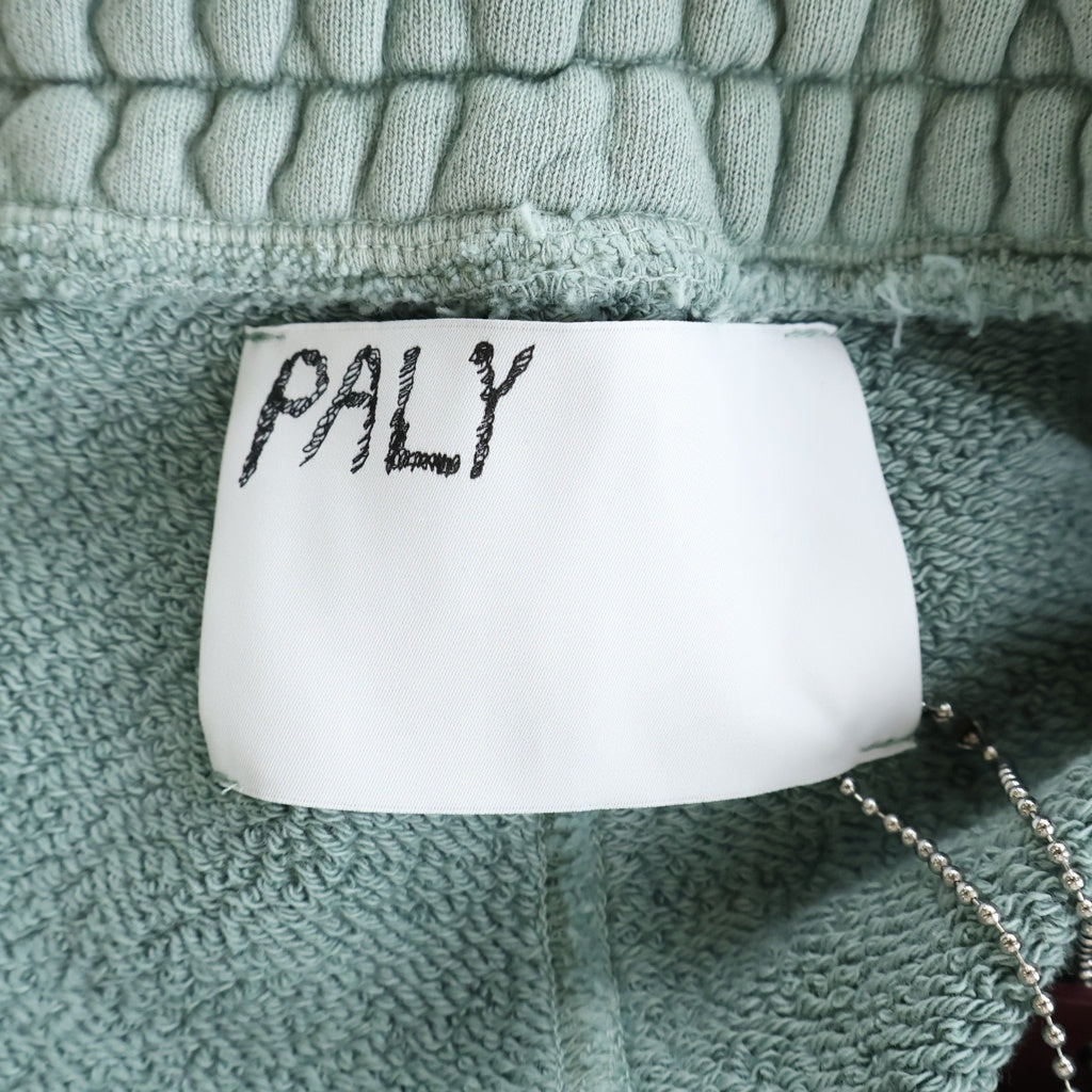 Paly Hollywood(パリーハリウッド) Alta Cienega Sweat Pants アルタシェネガスウェットパンツ ラインストーンロゴプリントダメージ加工スウェットロングパンツ ライトグリーン