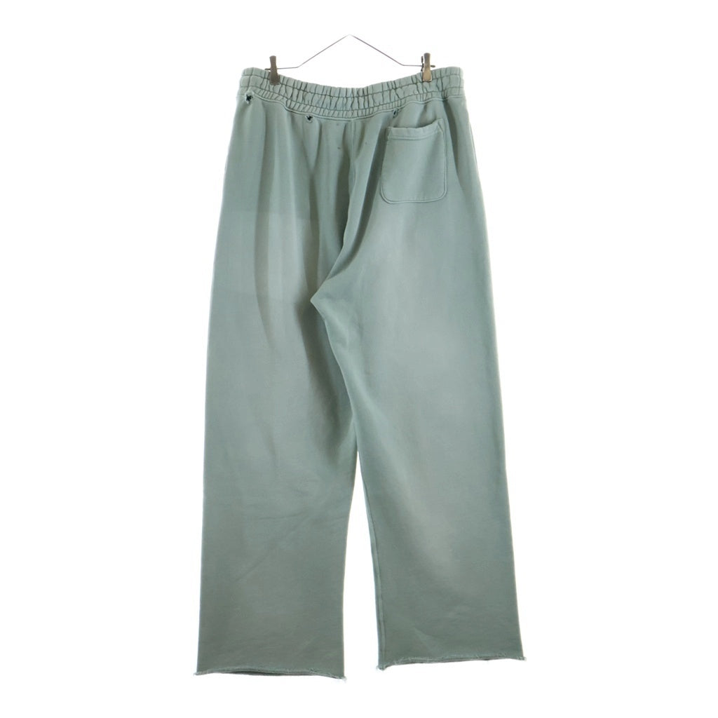 Paly Hollywood(パリーハリウッド) Alta Cienega Sweat Pants アルタシェネガスウェットパンツ ラインストーンロゴプリントダメージ加工スウェットロングパンツ ライトグリーン