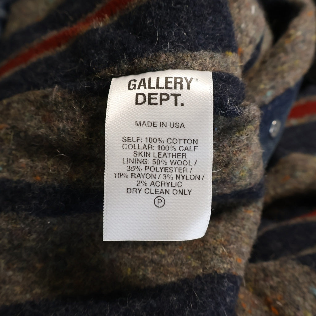 GALLERY DEPT.(ギャラリーデプト) Santa Fe Flannel Denim Trucker Jacket サンタフェ フランネルデニムトラッカージャケット ロゴ刺繍スエードカラーダメージ加工デニムジャケット インディゴ