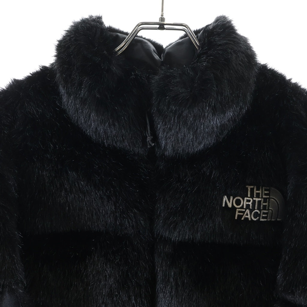 SUPREME(シュプリーム) 20AW ×The North Face Faux Fur Nuptse Jacket ×ザノースフェイス フェイクファーヌプシジャケット ロゴパッチジップアップダウンジャケット ブラック NF0A55VT