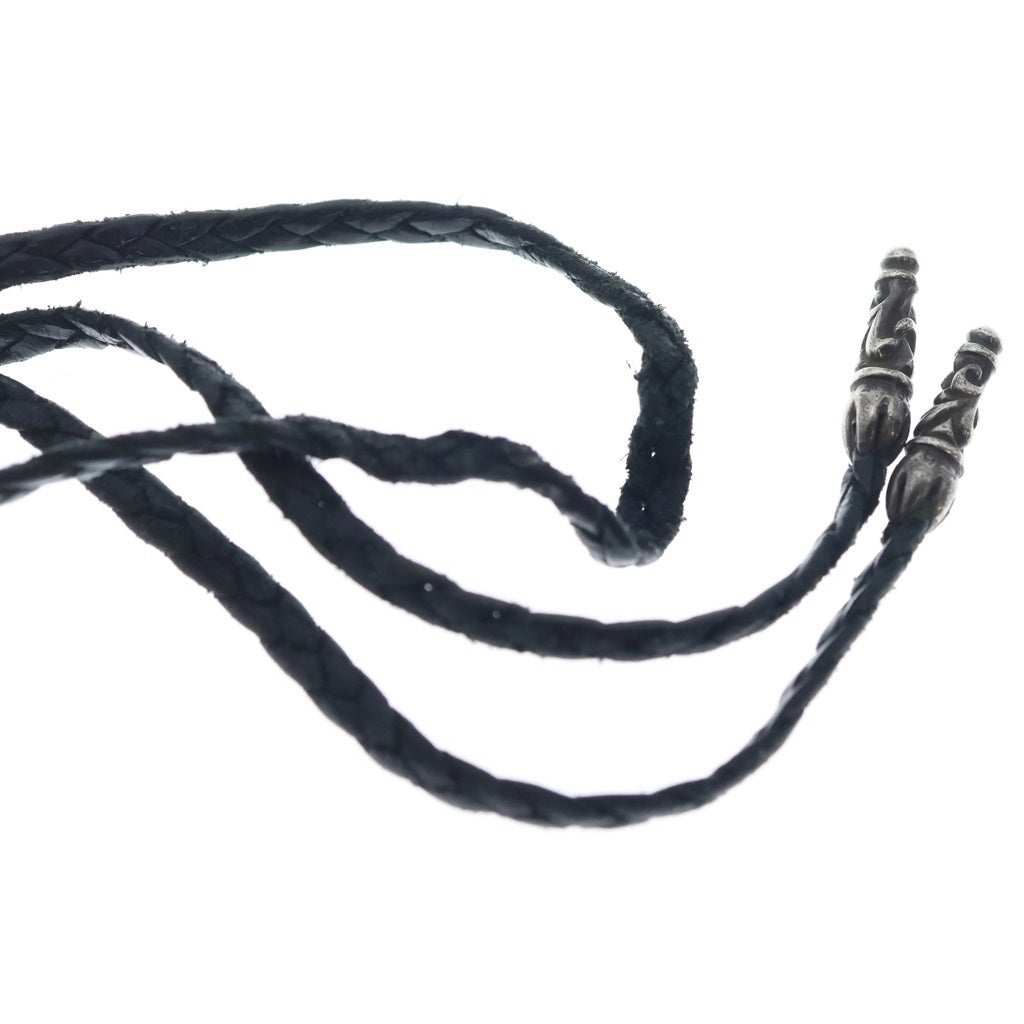 CHROME HEARTS(クロムハーツ) LEATHER BRAID SCROLL ネックレス レザーブレイドネックレス ブラック/シルバー BCA377
